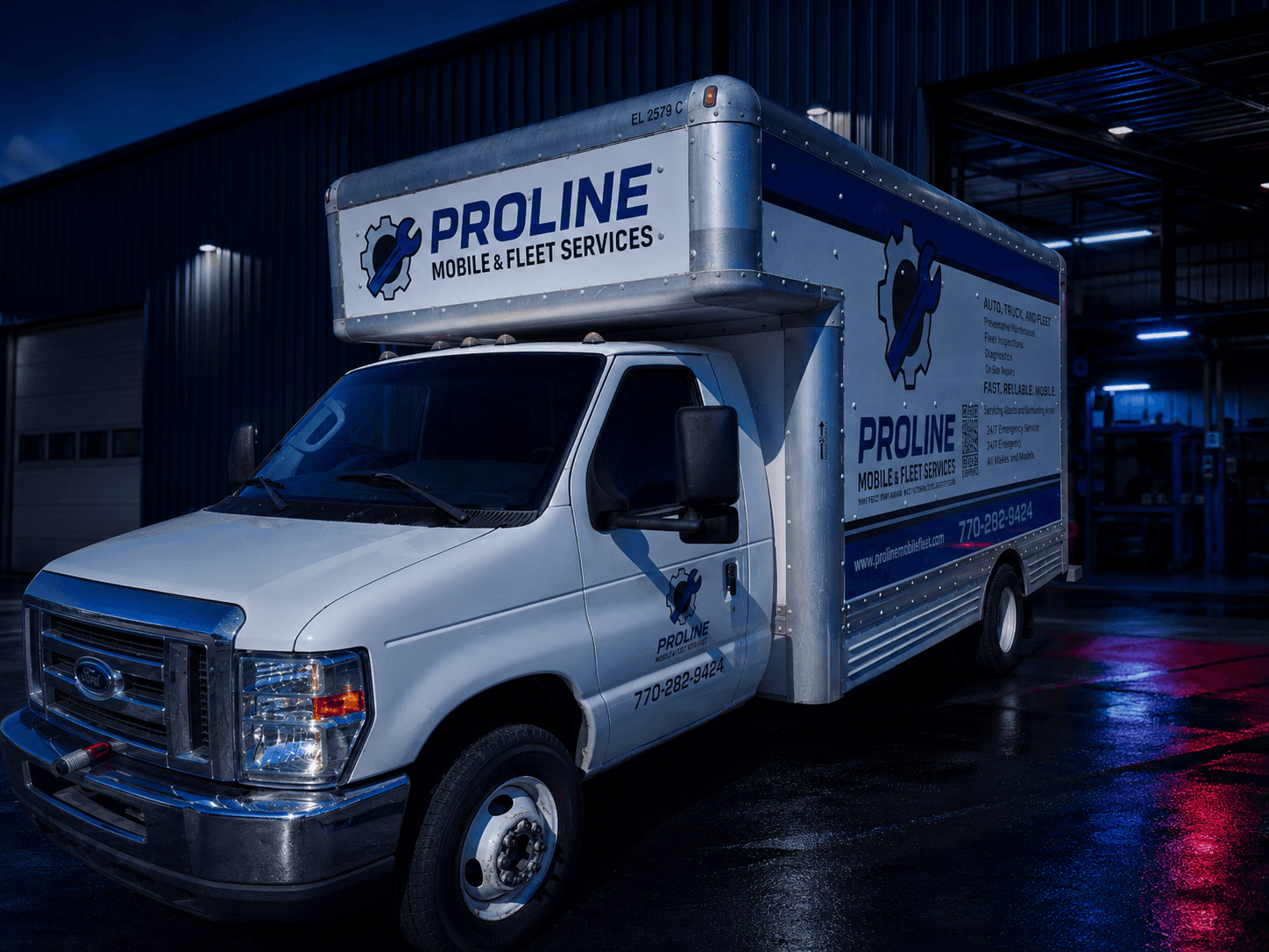 Wrapped truck with Hue Graphics vehicle graphics